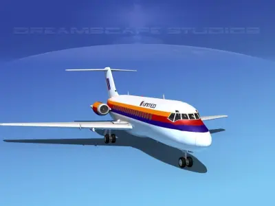 Douglas DC-9-20 United Airlines 2 3D model