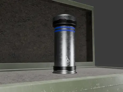 Futuristic grenade 3 Low-poly 3D model