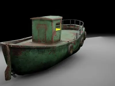 Boat Fishing Low-poly 3D model