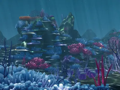 Cartoon Underwater  Low-poly 3D model