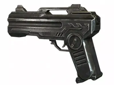 Sci-fi Pistol Concept Model Low-poly 3D model