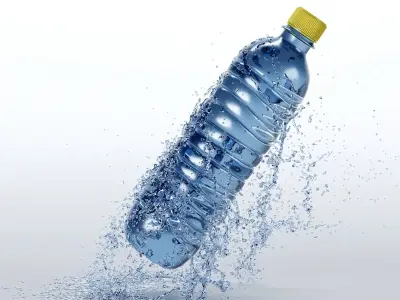 Three Bottle splashes 3D model