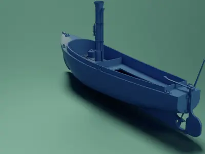 Steam Lifeboat Low-poly 3D model