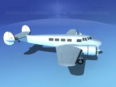 Lockheed L10 Electra Bare Metal 3D model
