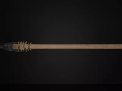 Stone Spear Ancient Weapon Low Poly Free low-poly 3D model