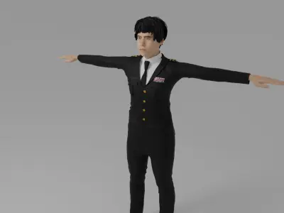 Commander Man Low-poly 3D model