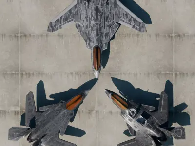 F21-Summer Fighter jet  Low-poly 3D model