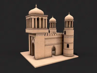 Old Egypt Desert Clay Building Collection Low-poly 3D model