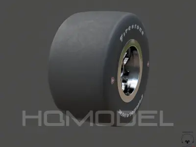 Indy Car Tire Rim Firestone PBR Low-poly 3D model