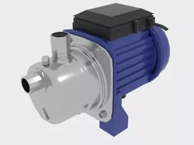  Industrial Self Priming Water Pump Low-poly 3D model