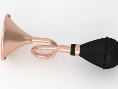 Vintage Vehicle Horn Copper 01 3D model