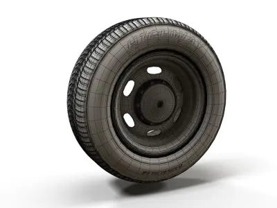 Police car wheel 3D model