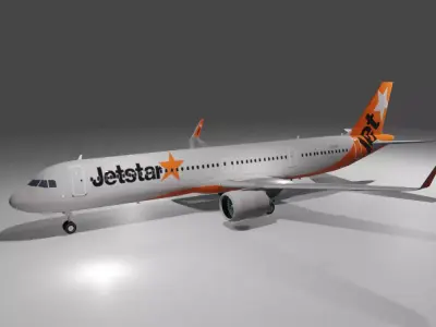 Jetstar airbus a321neo 3D Model Low-poly 3D model