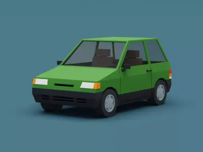 Stylized Cartoon Car Free Free low-poly 3D model
