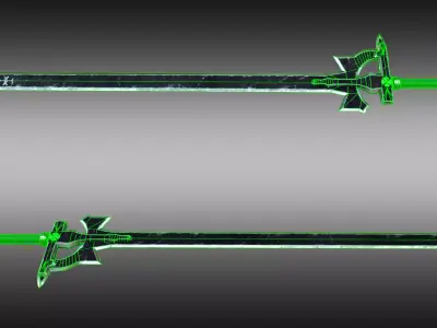 Sword Art Online Kirito Elucidator Sword Game Ready Low-poly 3D model