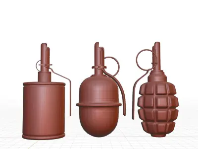 Hand Grenades RGD-5 F1 RG42 Low-poly 3D model