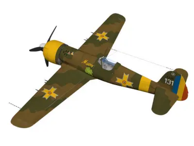IAR80A wwii fighter plane 3D model