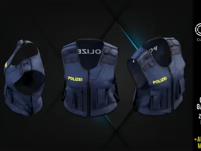 Austrian Bulletproof Vest  GameReady Customizable with Marvelous Low-poly 3D model
