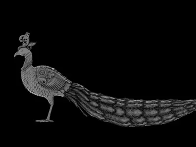 peacock Peafowl statue 3D model