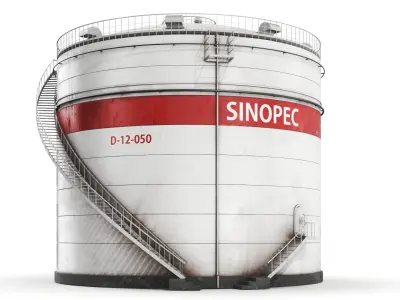 Detailed Oil Storage Cylindrical 3D model