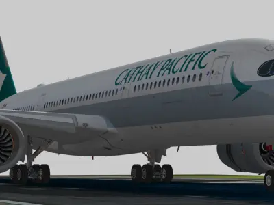 Airbus A350-900 XWB Cathay Pacific Low-poly 3D model