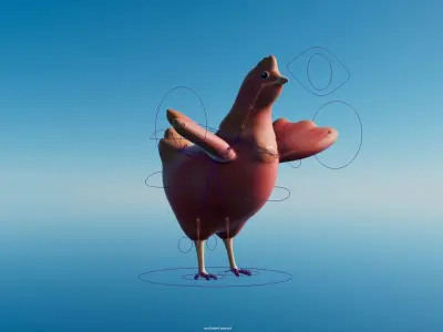 Chicken Low-poly 3D model for Game Low-poly 3D model