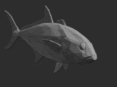 Low Poly Amberjack Low-poly 3D model
