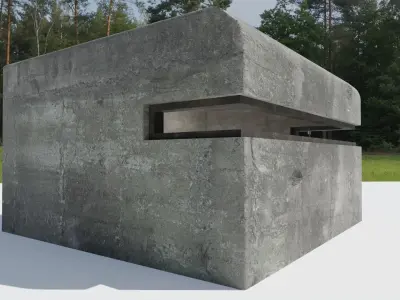 WW2 Bunker Low-poly 3D model