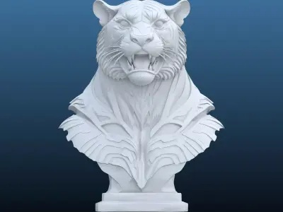 Guardian Cybernetic Beast Tiger Bust PM-178 3D print model