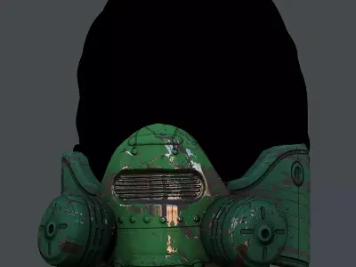 Gas mask helmet 3d model scifi Low-poly Low-poly 3D Low-poly 3D model