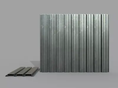 Corrugated galvanized sheets 2 Low-poly 3D model
