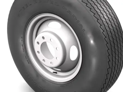 VINTAGE WHEEL AND TIRE 10 3D model