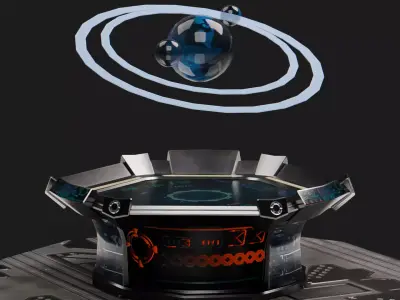 Sci-fi Command Center Table Low-poly 3D model