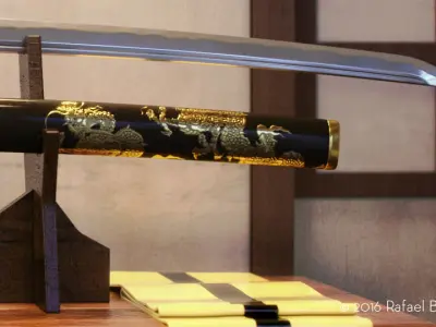 Samurai Katana - High Poly 3D model