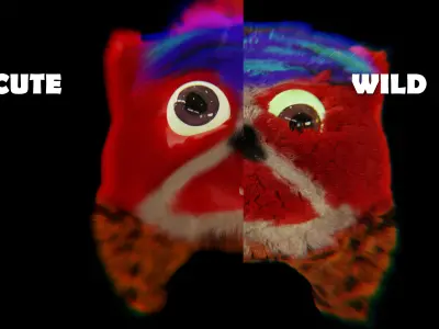 Cute Little Monster and its Wild Counterpart Low-poly 3D model