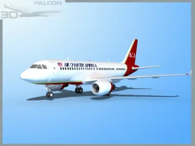 Falcon3D A319 Air Charter America 3D model