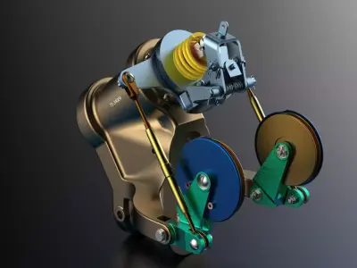 P-51D Mustang TW Steering Mech and Spindle Housing 3D print model