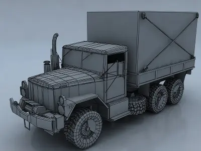 M35A3 military truck in camouflage Low-poly 3D model