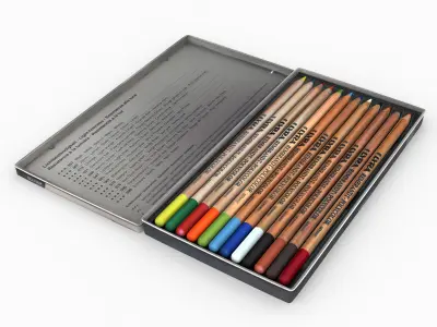 Colored pencils lyra 3D model