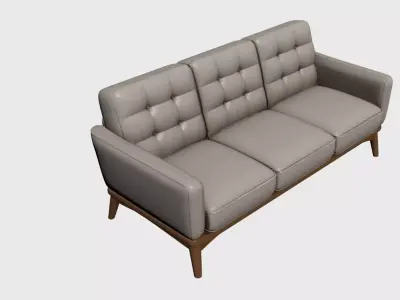 Modern Straight Sofa Premium Upholstered Seating for Interior 04 Free 3D model