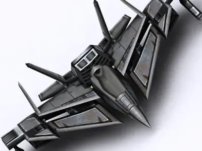 Sci-Fi fighters pack Low-poly 3D model