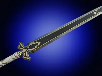 Weapon fantasy anime longsword sword Low-poly 3D model