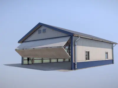 Airfield Hangar 12m Vr1 Low-poly 3D model