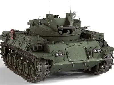 M42 Duster 40mm Anti Aircraft Tank Low-poly 3D model