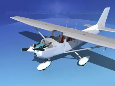 Cessna 172 Skyhawk 1976 White Livery 3D model