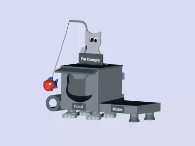 Street feeder for stray cats Free 3D print model