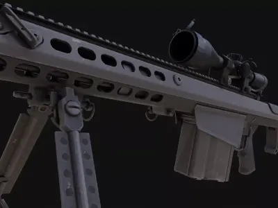 The ultimate M107 Sniper Game-ready Model 2K PBR Texture Low-poly 3D model