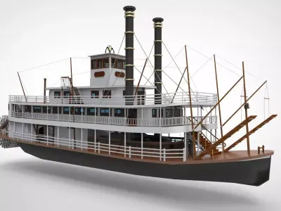 Steam Boiler Paddle Ship 3D model