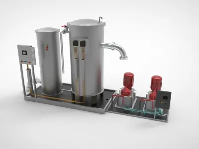 OWS Oil Water Separator ship system machinery room 3D model