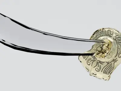 Gold Saber - Katana Free low-poly 3D model